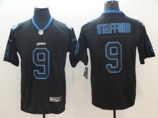 Men's Detroit Lions Matthew Stafford #9 Black Authentic Game Jersey