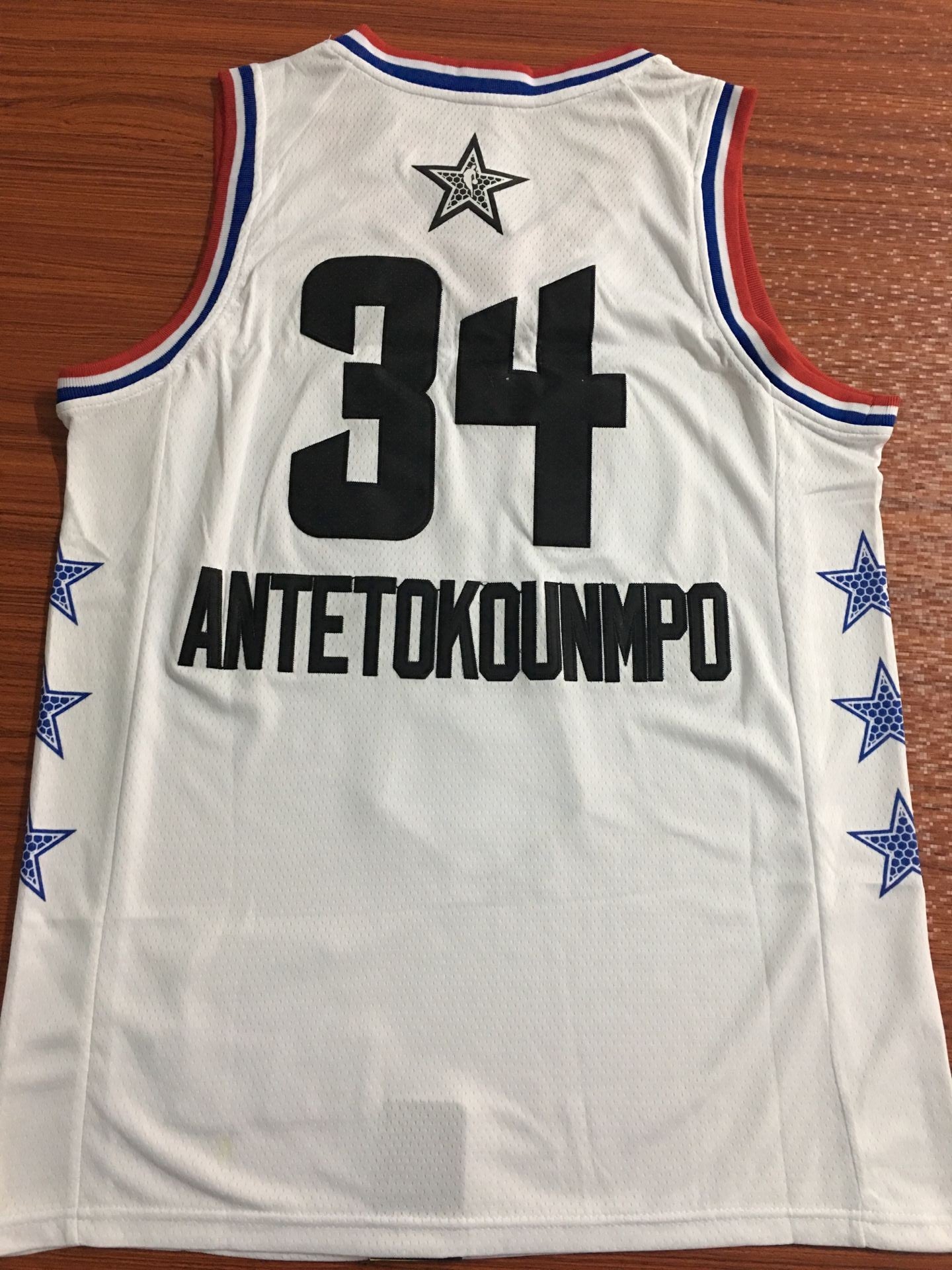 Men's Milwaukee Bucks Giannis Antetokounmpo #34 NBA White Replica Jersey