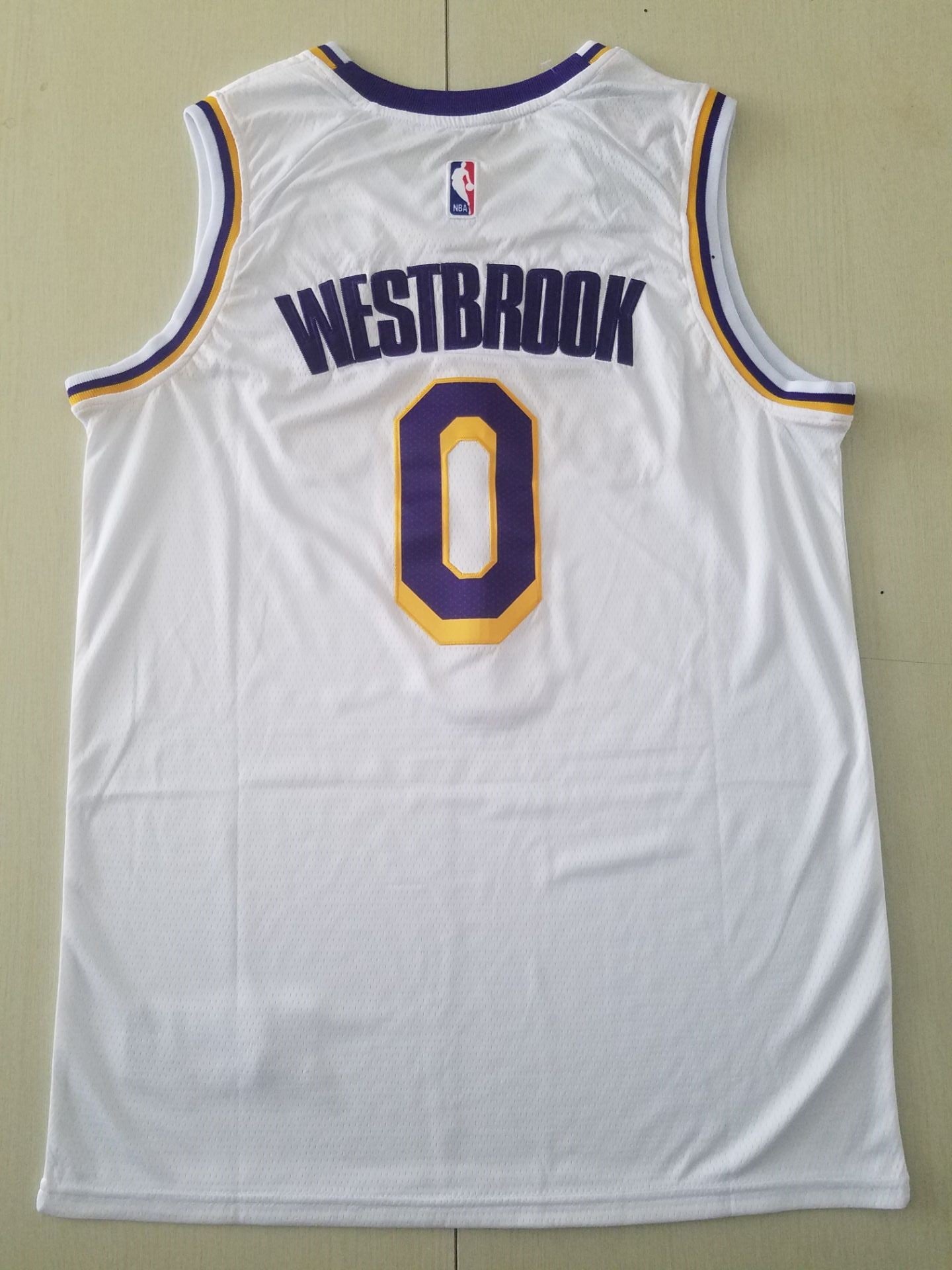 Men's Los Angeles Lakers Russell Westbrook #0 NBA White 2020/21 Swingman Jersey