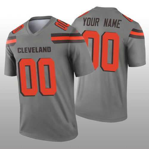 Custom Cleveland Browns Gray Inverted Legend Jersey Stitched American Football Jerseys