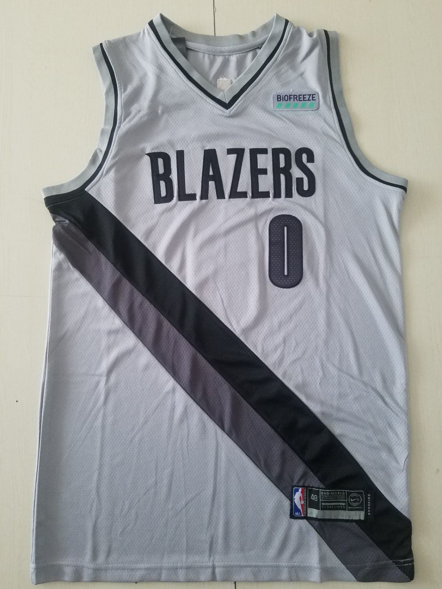 Men's Portland Trail Blazers Damian Lillard #0 NBA Gray Swingman Jersey