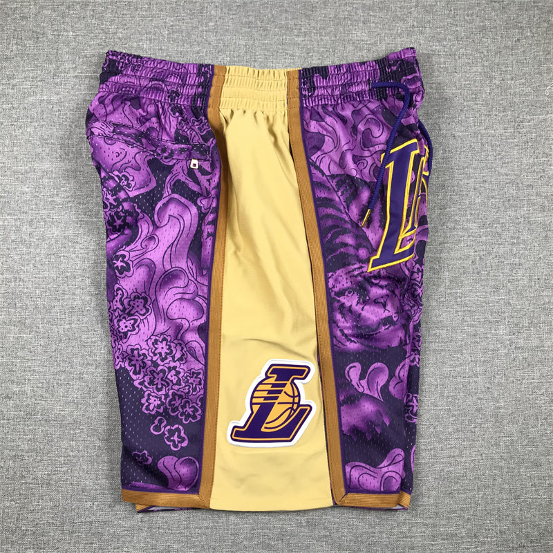 Men's Los Angeles Lakers Purple Year of the Tiger Edition Pocket Shorts