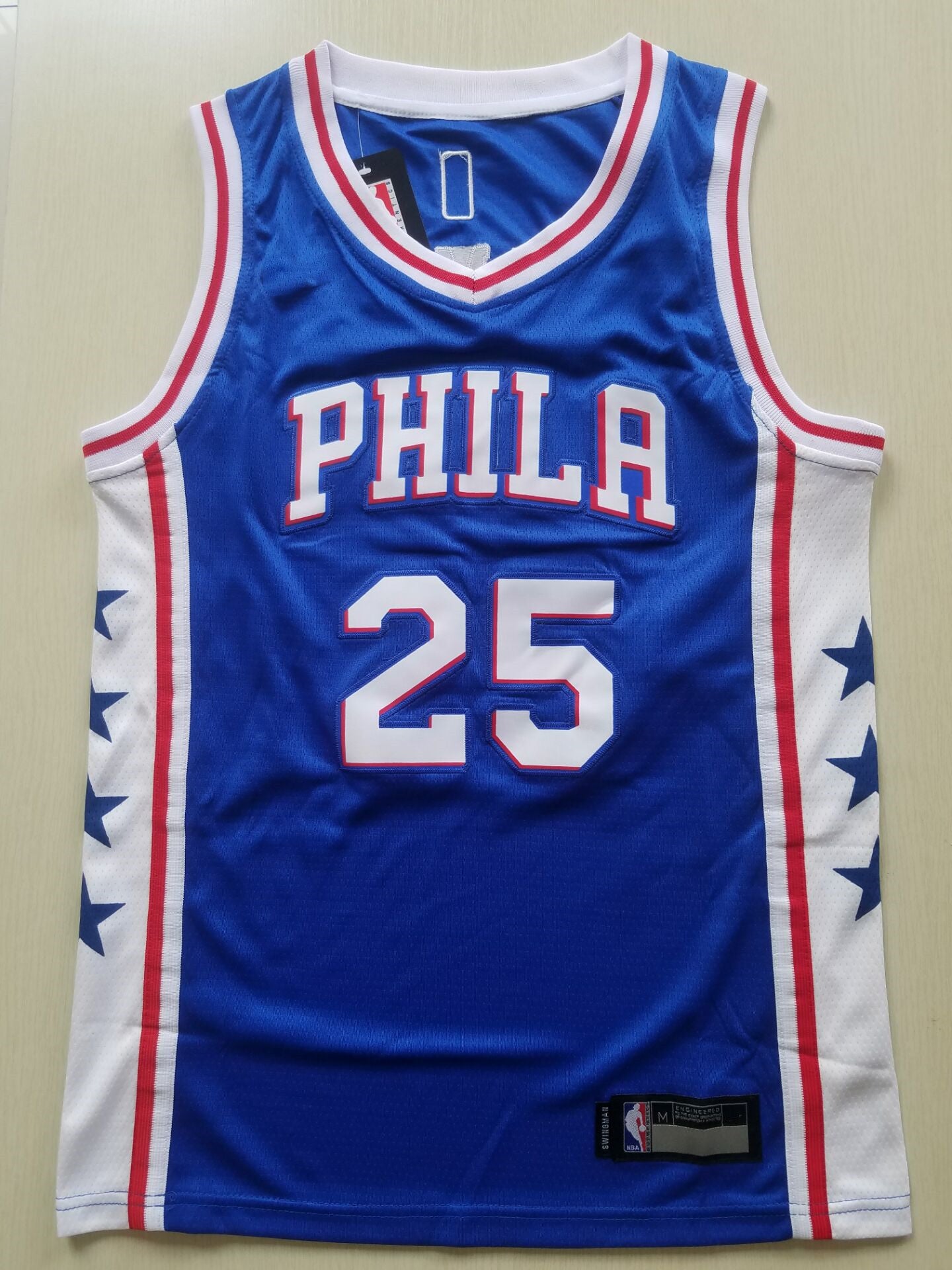 Men's Philadelphia 76ers Ben Simmons #25 Blue Fast Break Replica Jersey