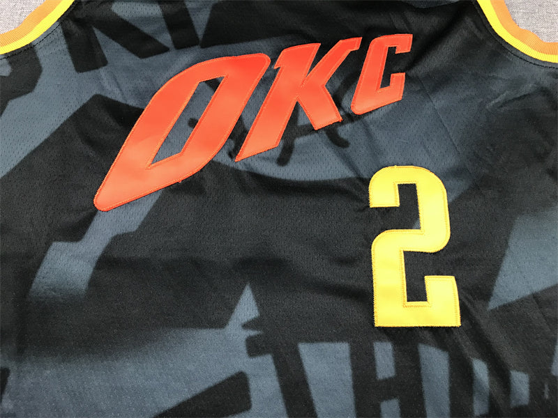 Men's Oklahoma City Thunder Shai Gilgeous-Alexander #2 Black 2023/24 Swingman Jersey - City Edition