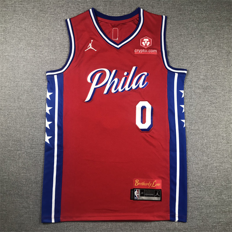 Men's Philadelphia 76ers Tyrese Maxey Red Fastbreak Replica Player Jersey