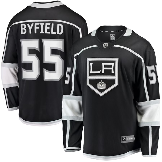 Men's Los Angeles Kings Quinton Byfield #55 Black Home Team Breakaway Player Jersey