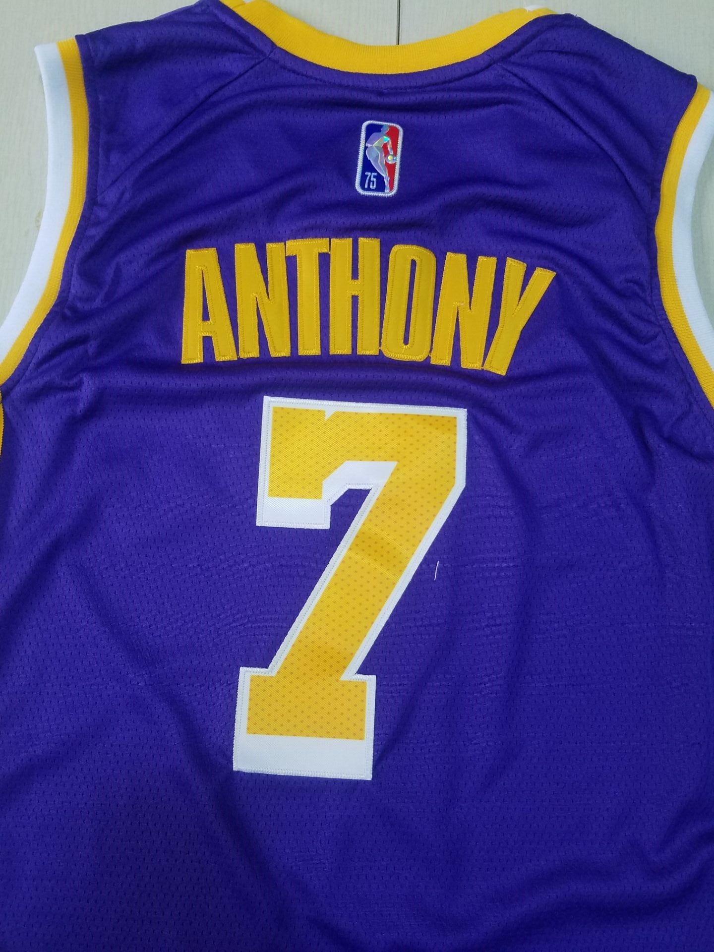 Men's Los Angeles Lakers Carmelo Anthony #7 Purple Fast Break Replica Jersey