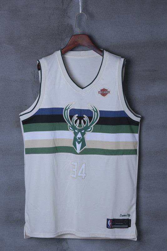 Men's Milwaukee Bucks Giannis Antetokounmpo #34 NBA White Jersey