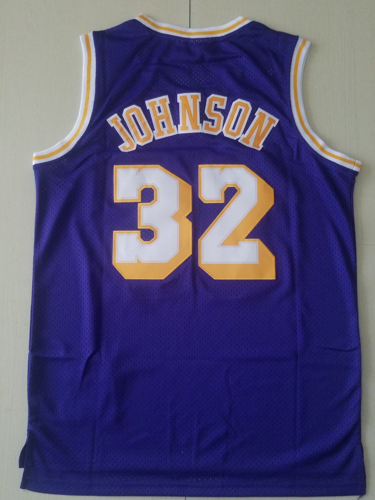 Men's Los Angeles Lakers Magic Johnson #32 Purple Throwback Jersey