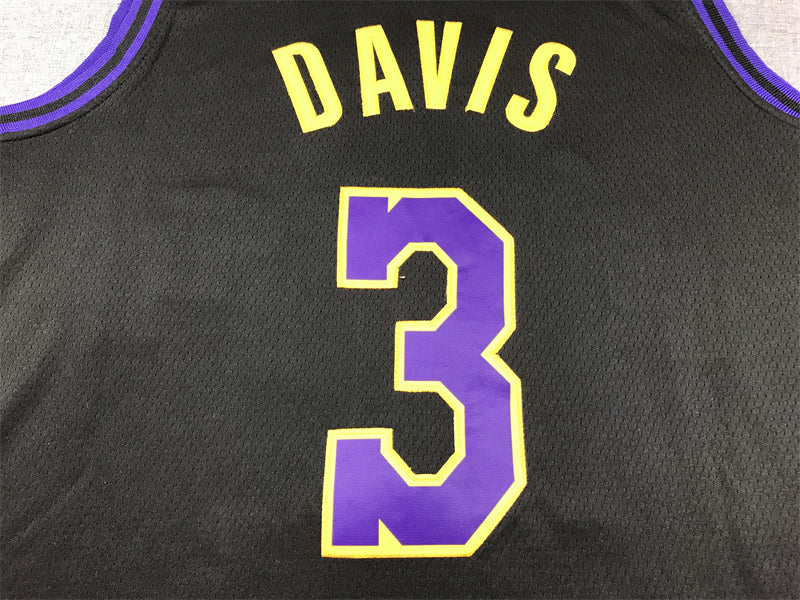 Men's Los Angeles Lakers Anthony Davis #3 Black 2023/24 Swingman Jersey - City Edition