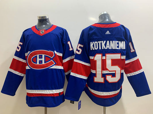 Men's Montreal Canadiens Jesperi Kotkaniemi #15 Blue Player Game Jersey