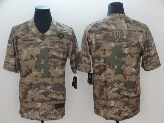 Men's Las Vegas Raiders Derek Carr #4 Camouflage Game Jersey