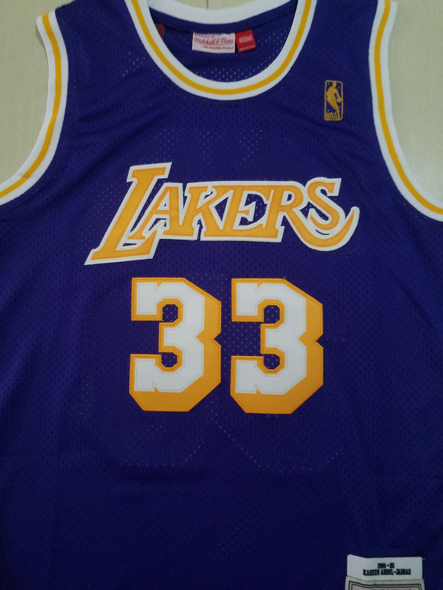 Men's Los Angeles Lakers Kareem Abdul-Jabbar Hardwood Classics Swingman Jersey