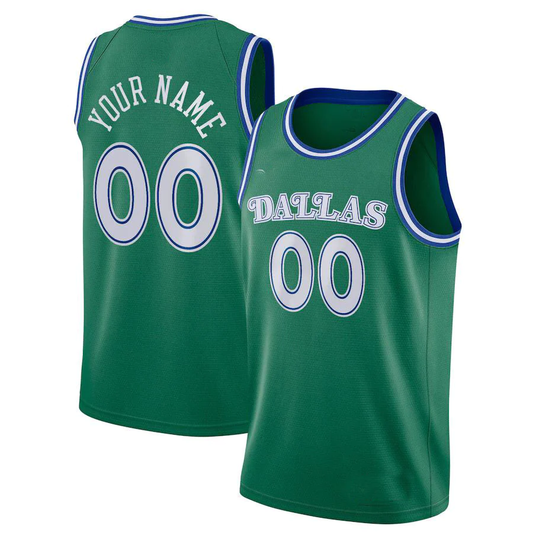 Men's Dallas Mavericks Green Custom Swingman Jersey