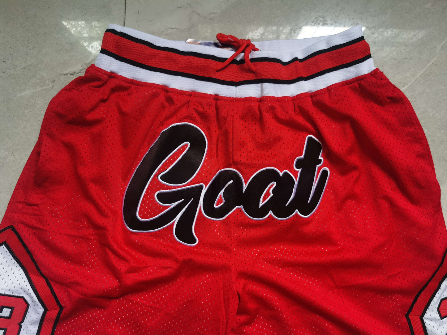 Men's Chicago Bulls No.23 Goat Stitched Red Basketball Shorts NEW