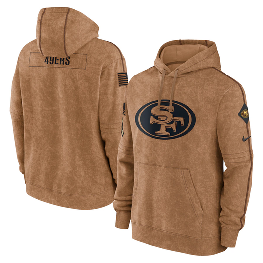 Men's San Francisco 49ers Brown 2023 Salute To Service Club Pullover Hoodie