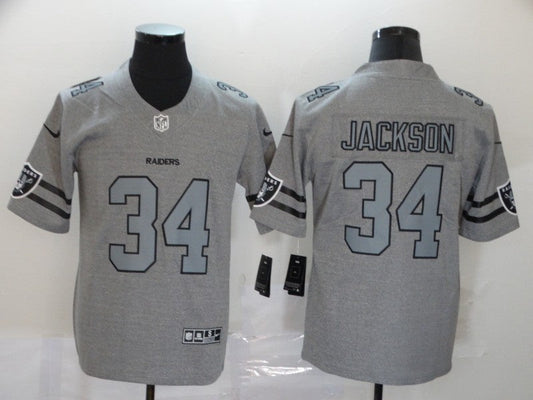 Men's Las Vegas Raiders Bo Jackson #34 Gray Game Jersey