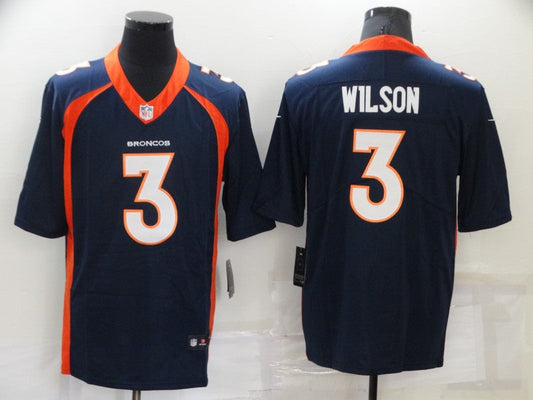 Men's Denver Broncos Russell Wilson #3 Navy Game Jersey