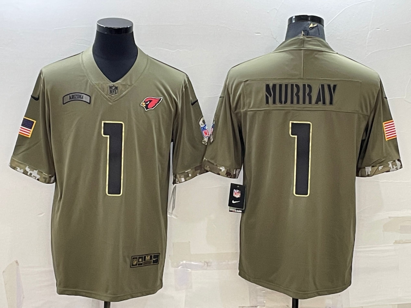 Men's Arizona Cardinals Kyler Murray #1 Olive 2022 Salute To Service Limited Jersey