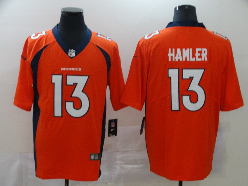 Men's Denver Broncos KJ Hamler #13 Orange Game Jersey