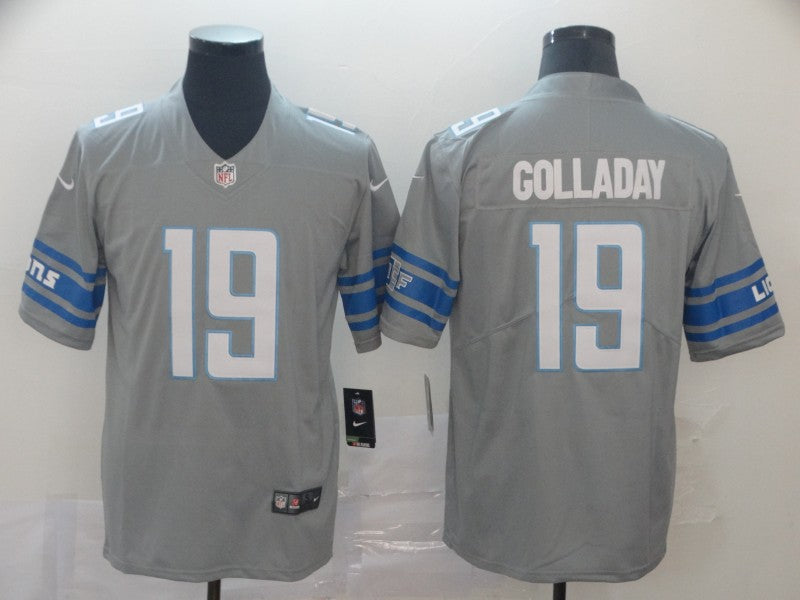 Men's Detroit Lions Kenny Golladay #19 Gray Game Jersey