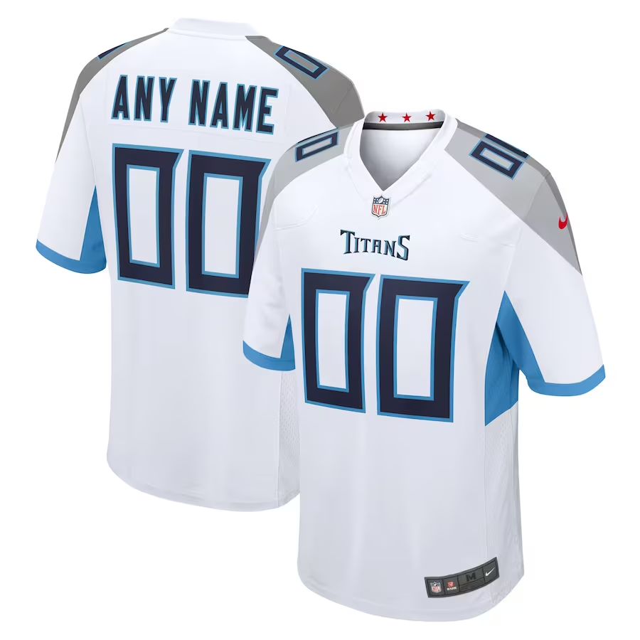 Custom Tennessee Titans White Game Jersey