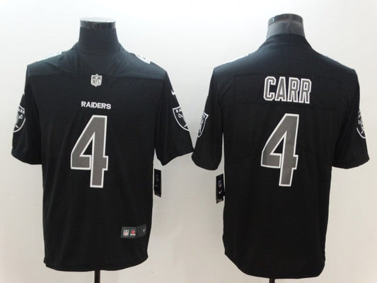 Men's Las Vegas Raiders Derek Carr #4 Black Authentic Game Jersey