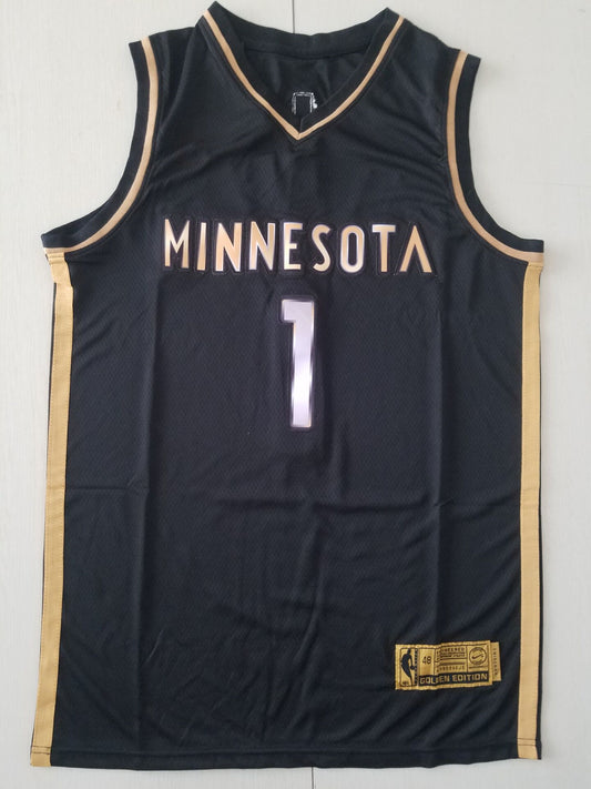 Men's Minnesota Timberwolves Anthony Edwards #1 Black Swingman Jersey