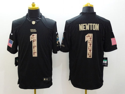 Men's Carolina Panthers Cam Newton #1 Black Alternate Game Jersey