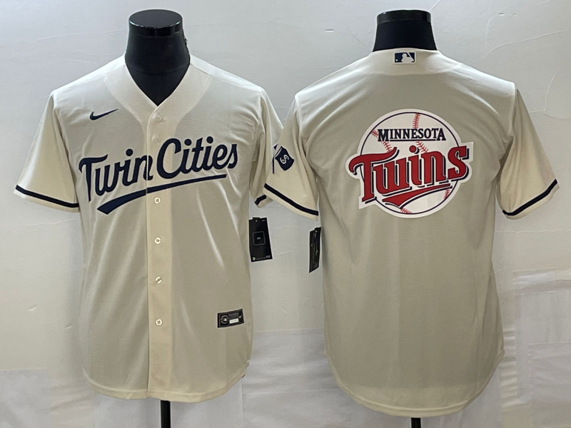 Men's Minnesota Twins Beige Alternate Replica Team Jersey