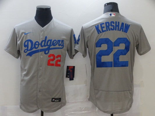 Men's Los Angeles Dodgers Clayton Kershaw #22 Gray Replica Player Jersey