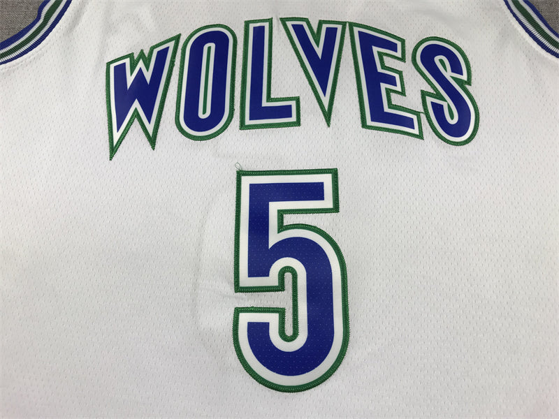 Men's Minnesota Timberwolves Anthony Edwards #5 White Swingman Jersey