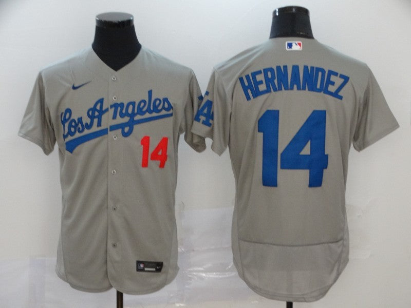 Men's Los Angeles Dodgers Enrique Hernandez #14 Gray Replica Player Jersey