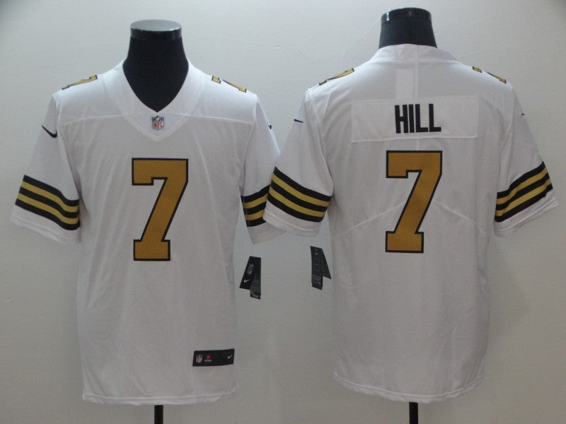 Men's New Orleans Saints Taysom Hill #7 White Player Game Jersey