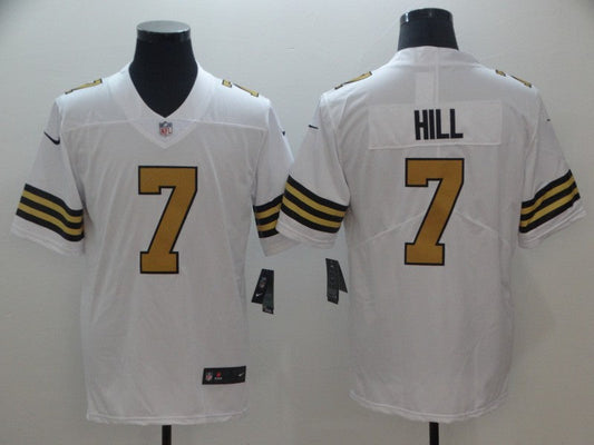 Men's New Orleans Saints Taysom Hill #7 White Player Game Jersey