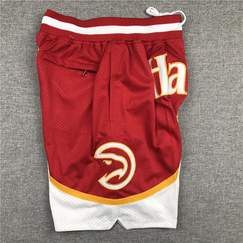 Men's Atlanta Hawks Red/White Basketball Retro Shorts