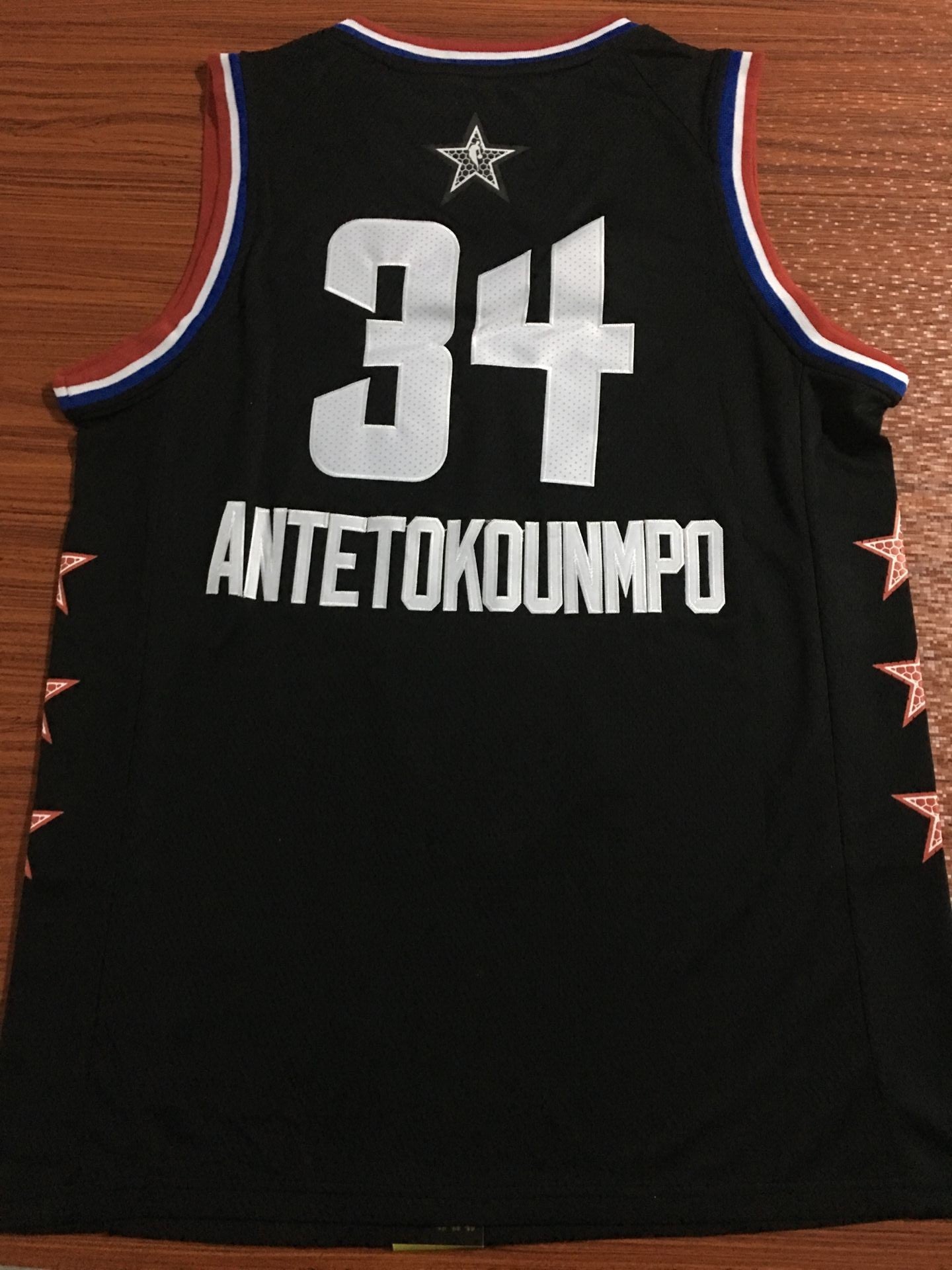 Men's Milwaukee Bucks Giannis Antetokounmpo #34 NBA Black Replica Player Jersey