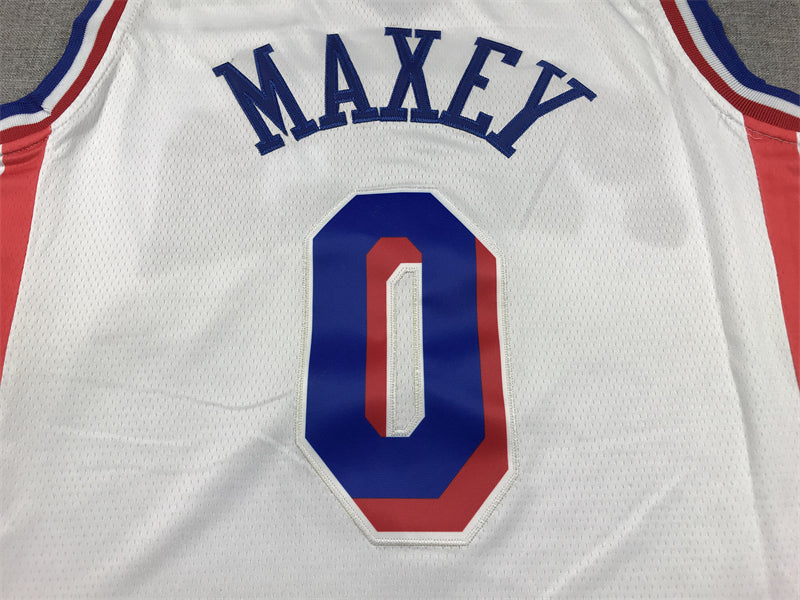 Men's Philadelphia 76ers Tyrese Maxey White Fastbreak Replica Player Jersey