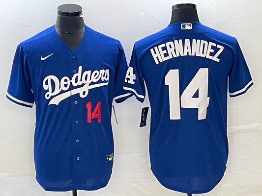 Men's Los Angeles Dodgers Enrique Hernandez #14 Blue Replica Player Jersey