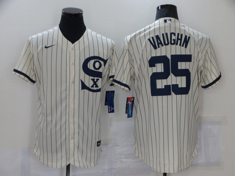 Men's Chicago White Sox Andrew Vaughn #25 Beige Replica Baseball Jersey