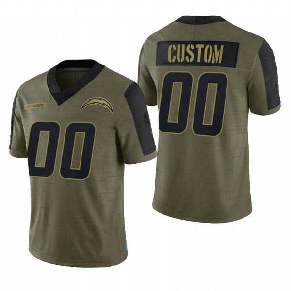 Custom Los Angeles Chargers Olive 2021 Salute To Service Limited Football Jerseys