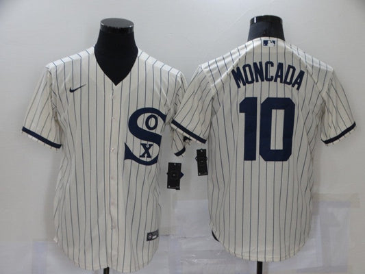 Men's Chicago White Sox Yoan Moncada #10 Beige Replica Baseball Jersey