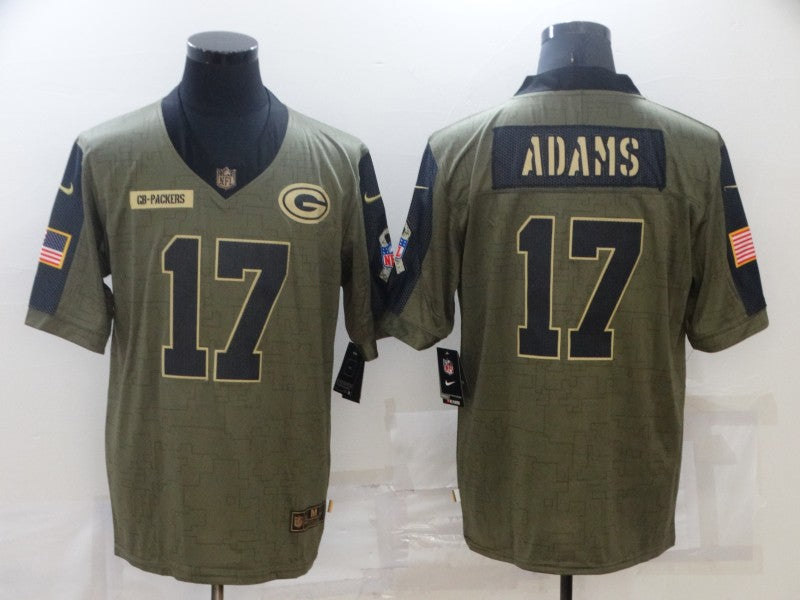 Men's Green Bay Packers Davante Adams #17 Brown Game Player Jersey