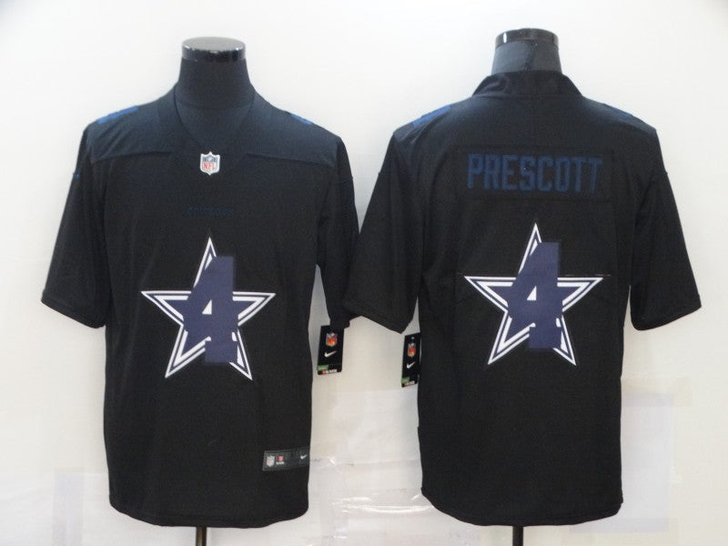 Men's Dallas Cowboys #4 Dak Prescott Black Alternate Game Player Jersey