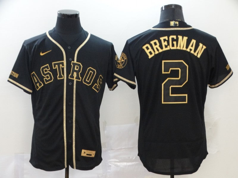 Men's Houston Astros Alex Bregman #2 Black Stitched Jersey