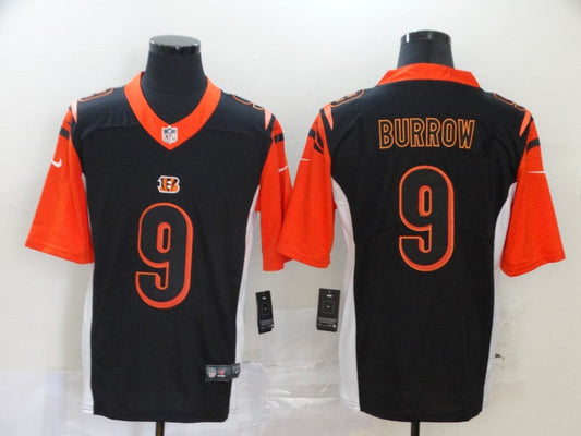 Men's Cincinnati Bengals #9 Joe Burrow Black Game Player Jersey