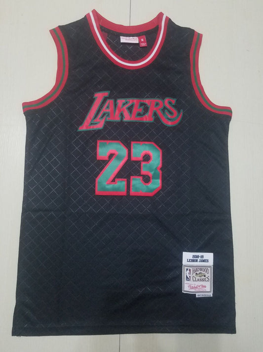 Men's Los Angeles Lakers LeBron James #23 Black Hardwood Classics Player Jersey