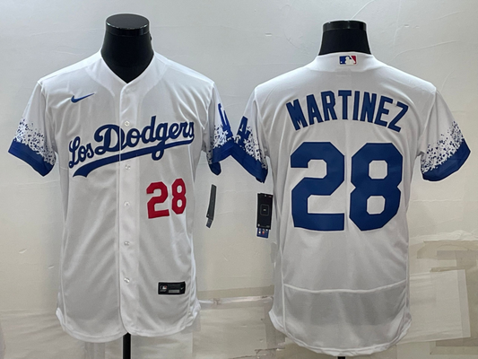 Men's Los Angeles Dodgers J.D. Martinez #28 White Alternate Replica Team Jersey