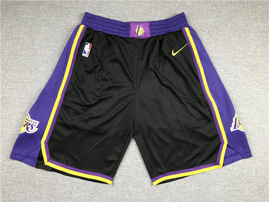 Men's Los Angeles Lakers Black Hardwood Classics Basketball Shorts