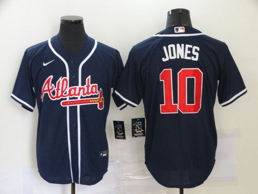 Men's Atlanta Braves Chipper Jones #10 Navy Replica Jersey